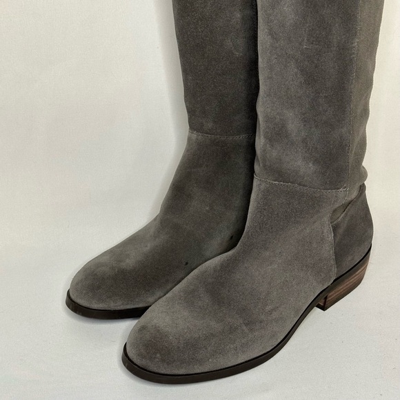 Sole Society Calypso Knee High Boots Suede Leather Gray Women’s Size 7 - Picture 2 of 10